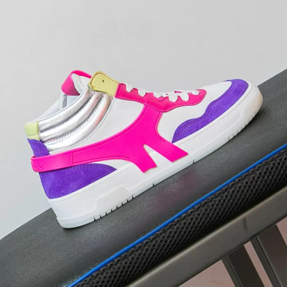 Clearance Méduse Baskets femme Sakura 780 Blanc/Violet/Fuchsia Meduse Sakura780Blanc/Violet/Fuchsia