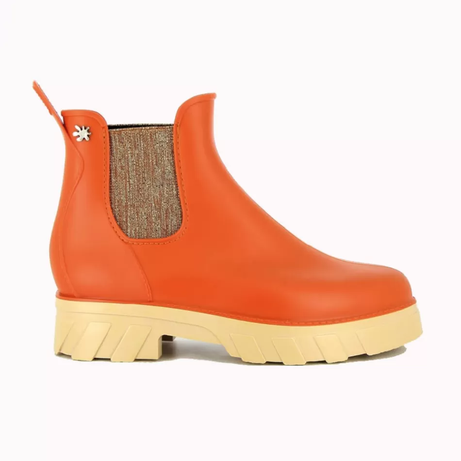 New Méduse Bottines femme Juloi Brique/Beige Meduse JuloiBrique/Beige