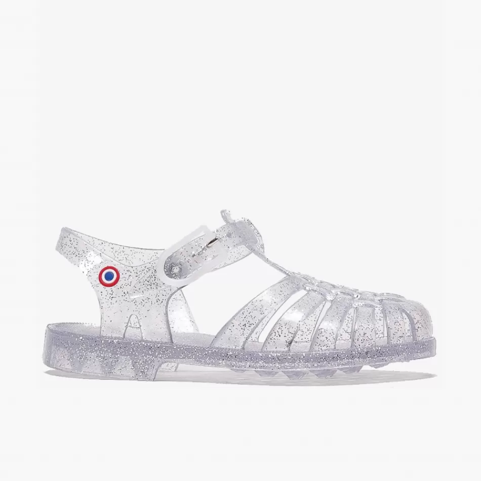 Discount Méduse Sandales homme Sunmif Argent Pailleté Meduse SunmifArgentPailleté