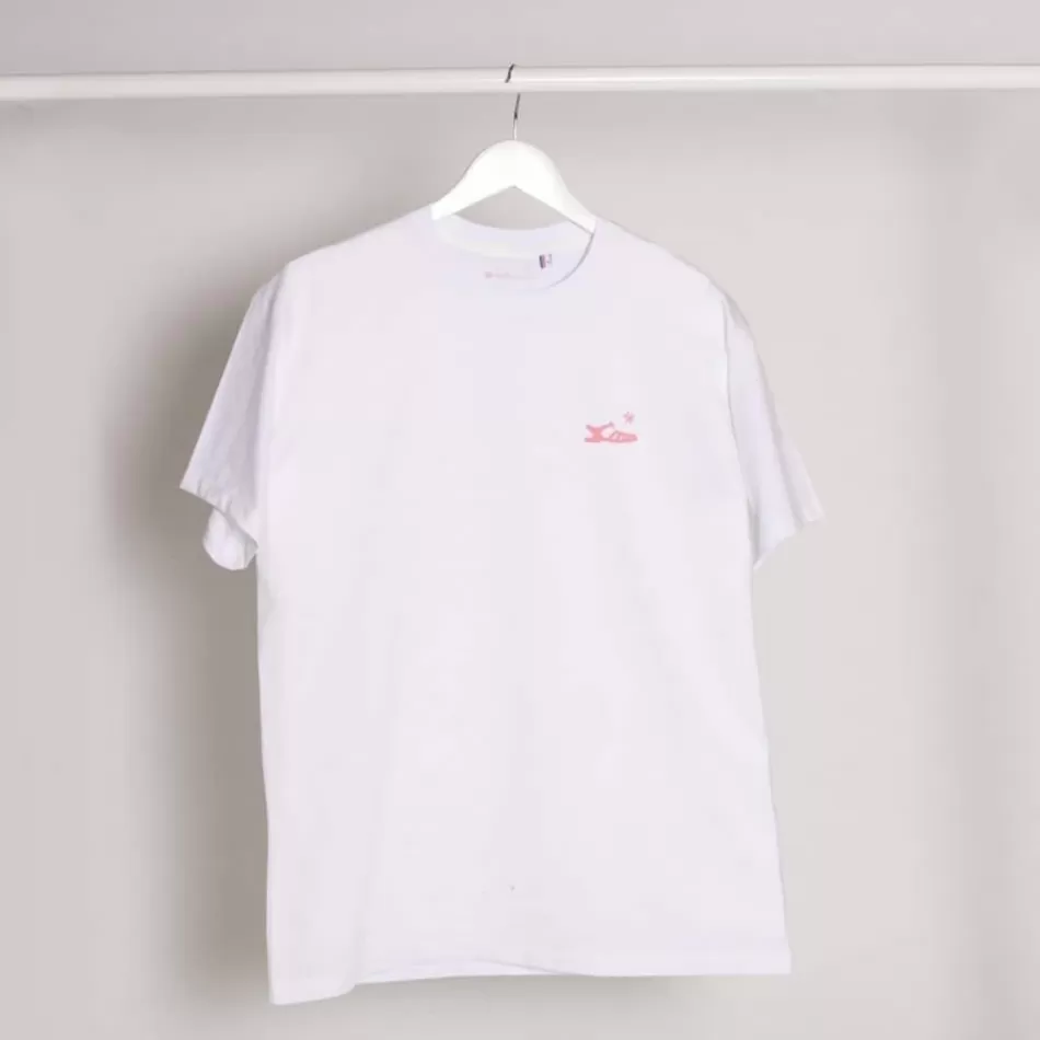 Sale Méduse Textile T Shirt Blanc Imprimé Rose Meduse