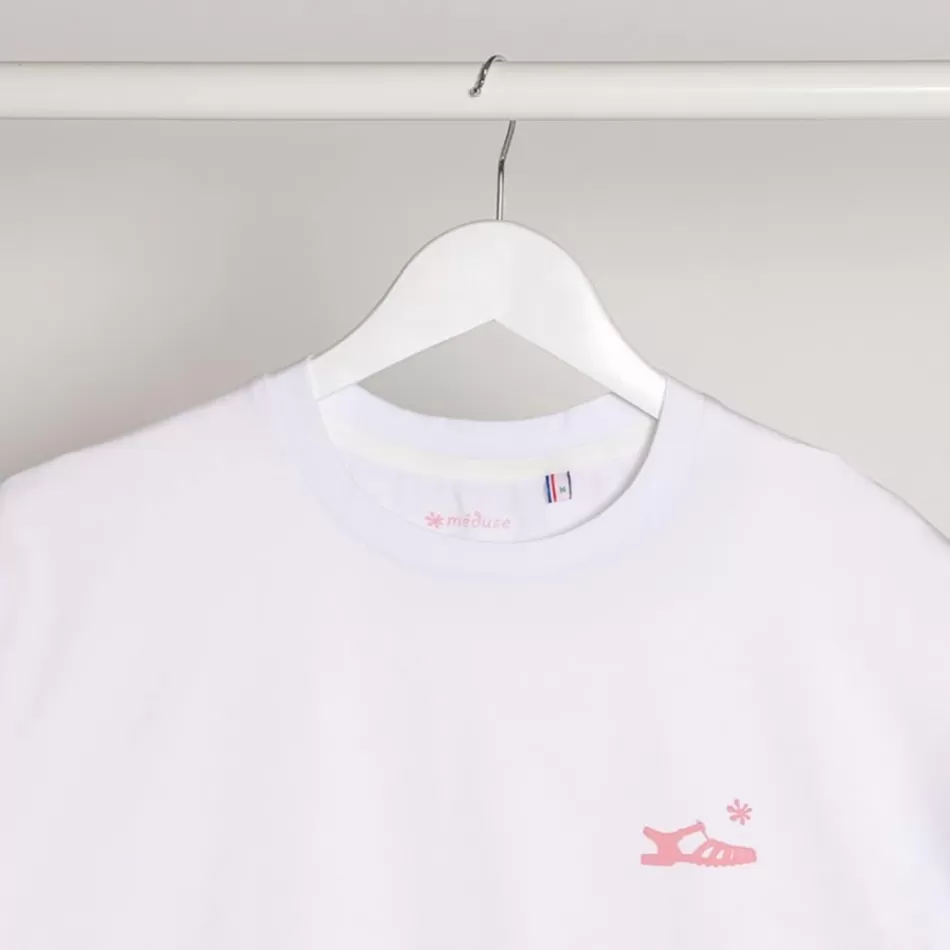Sale Méduse Textile T Shirt Blanc Imprimé Rose Meduse